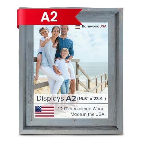 BARNWOODUSA Farmhouse Style Rustic Picture Frame, Bedroom, A2, Slate Blue