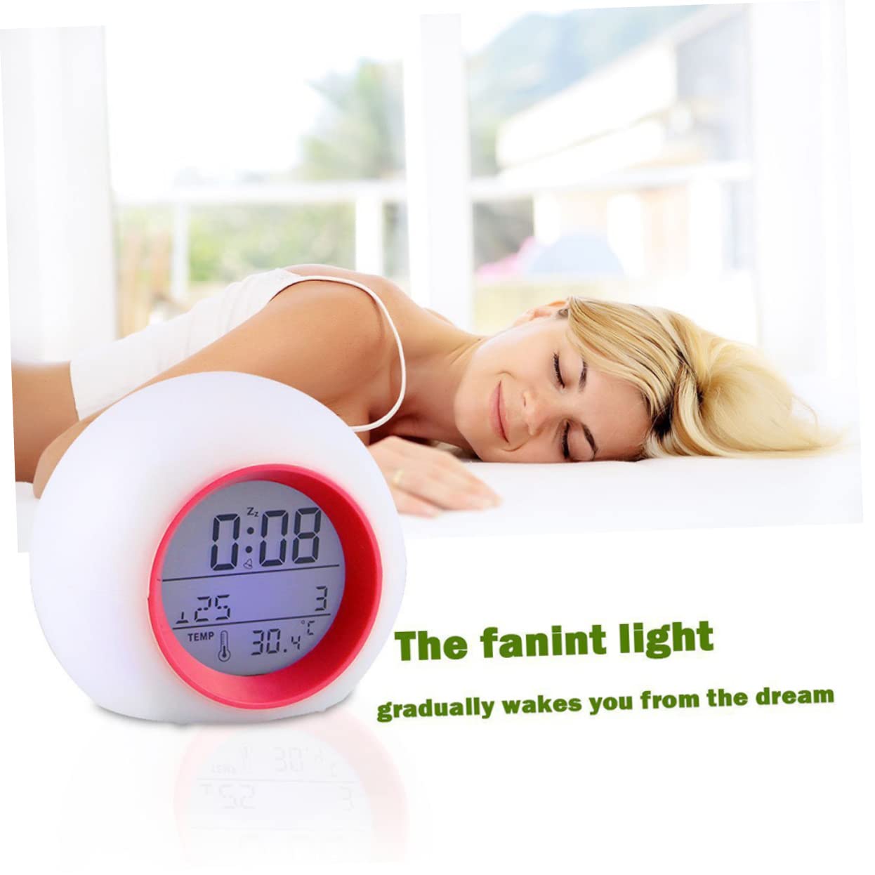 PRETYZOOM 3stücke Runde Bunte Alarmuhr Mit Kalender Und Nachtlicht Kinderwecker Für Nachttisch Thermometer Ohne Batterie Zufälligen Farben