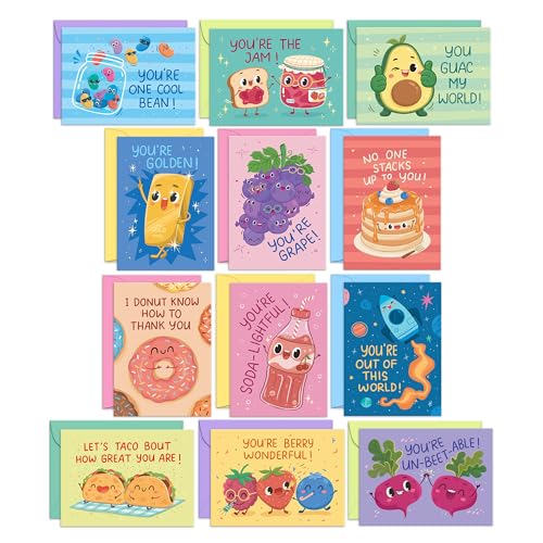 S&O Assorted Funny Thank You Cards with Envelopes - Cute Thank You Cards for Teachers,...