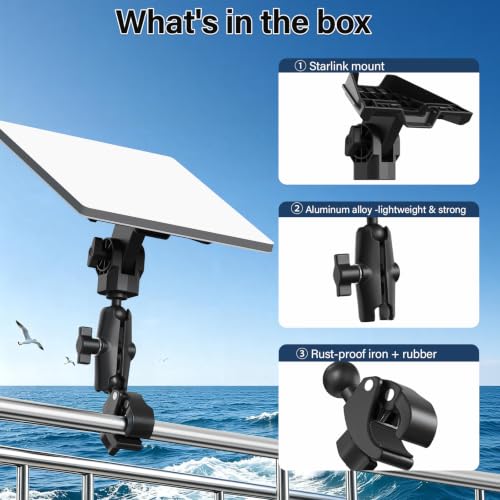 Starlink Mini Mount-360° Adjustable Pipe Clamp Mount for Starlink Mini Dish,Pole Mount Adapter for Round Tubes 0.6-1.4in Diameter,Rust-Proof Starlink Mini Accessories for RV, Boat, Camper,Balcony by Anautin - Used condition - Image 7