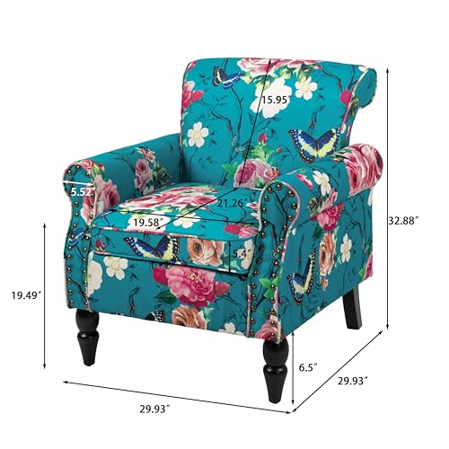 Sillón Plegable Floral Azul miniatura 2