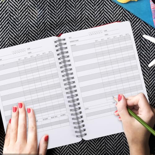 Planificador de Ejercicio A5 UKCOCO Diario de Gimnasio y Cuaderno para Rutinas 4