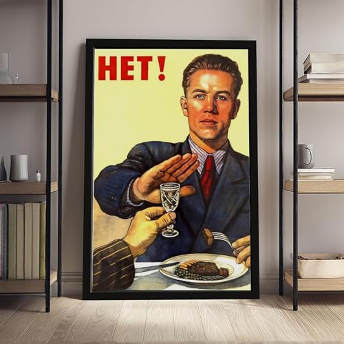Toile Soviet Union Propaganda Het de qualité supérieure avec cadre bois - 4