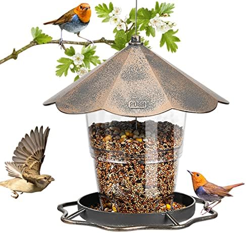 SANOTO Vogelfutterhaus, Futterhaus Vögel Hängend Vogelfutterstation | Faltbarer Vogelfutterspender Vogelhaus, Wetterfest,Vogelbeobachter Gartendekoration,Geignet für Balkon,Garten