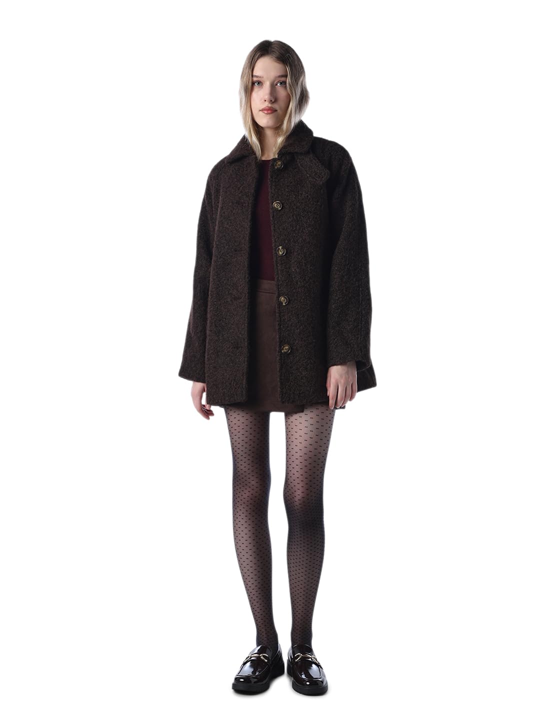 only Womens Single Breasted Coat with Belt-picture-15