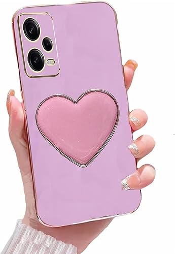 Miniatura 9 de Miagon - Funda con soporte de corazón 3D para Xiaomi Redmi Note 11, galvanizado suave TPU protector delgado a prueba de golpes con soporte