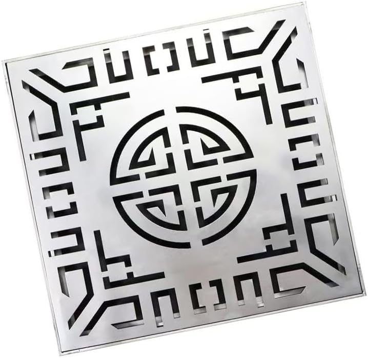 Decorative Manhole Cover and Drain Grate, 304 Stainless Steel Floor Drain with Non-Slip Surface, Ideal for Garden, Courtyard, Kitchen, and Basement(40cm*40cm/15.75 * 15.75in)