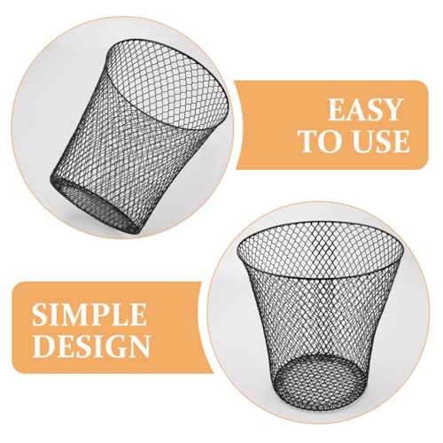 Image of ABOOFAN Wire Mesh Trash Can Small Round Waste Basket Office School Garbage Can Home Essential