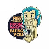 13cmx11.9cm for Free Yourself from Whats Eating You Car Stickers Windows Refrigerator