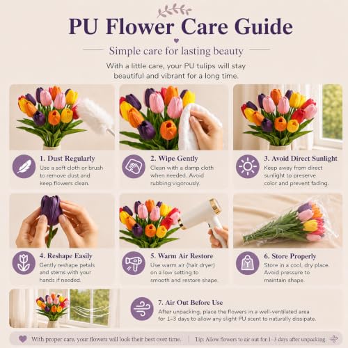 Image of Mandy's 20pcs Artificial Multicolor Tulips