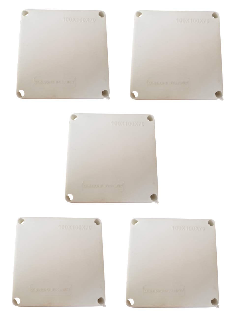 KAMCON? Waterproof PVC Square Junction Box for CCTV Cameras IP65/IP67 Size 100 X 100 X 70 (5, 100 X 100 X 70)