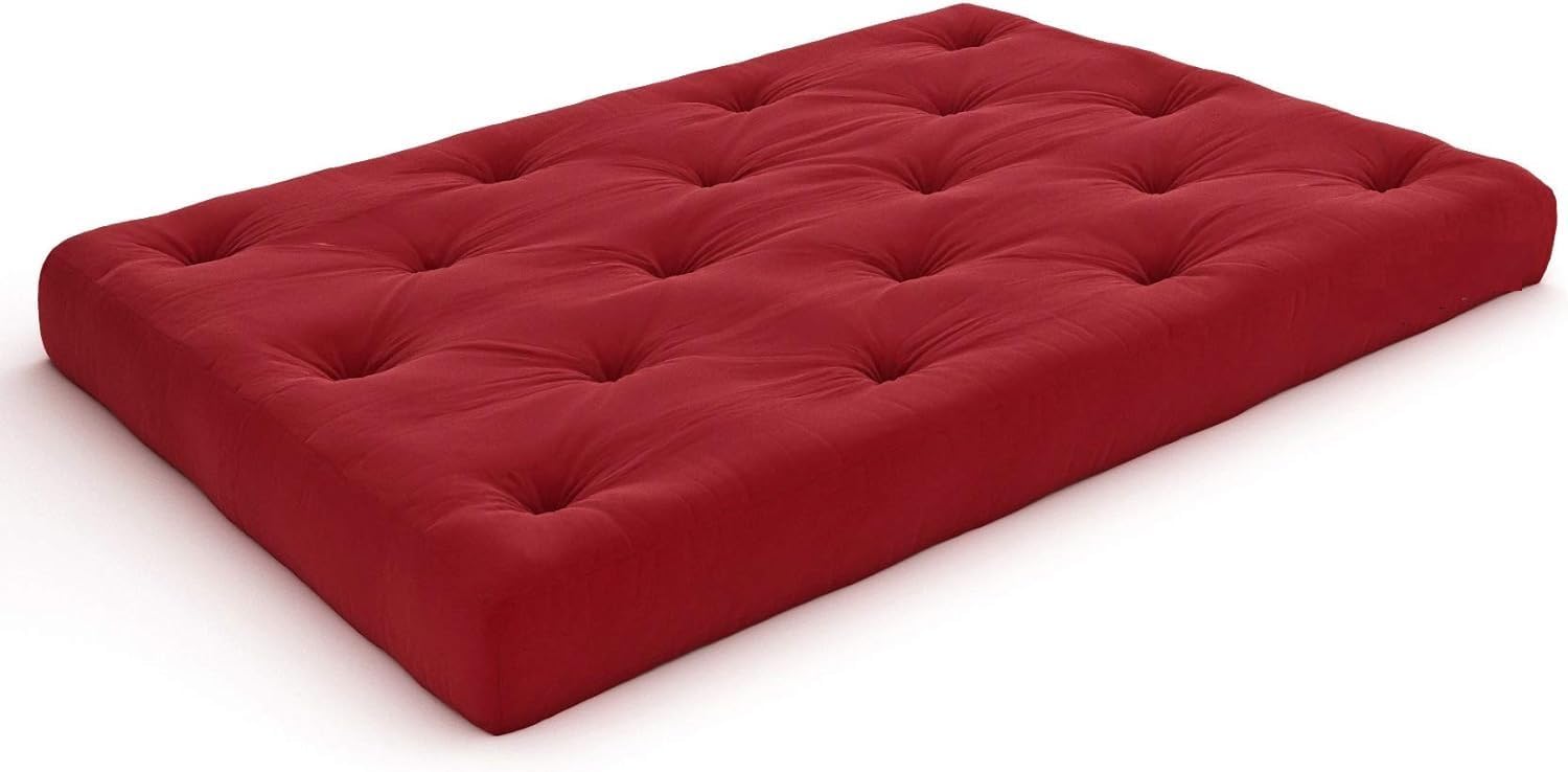 Soft Cotton Coffee Color Quilt | Foldable Light Weight Filled Single Firm Cotton Quilt Mattress| Gadda (3 x 6 ft or 72 x 36 Inches, Border) (Red)-image-25