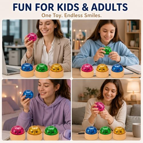 4Pcs Dumplings Squishy - Mini Glitter Dumpling mit Dampfgarer | Dumplings Squishy Fidget Toys, Anxiety Relief Fidget Toy, Stress & Anxiety Relief Toys for Kids & Adults Non-Edible