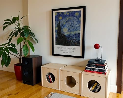 Image of Waltractive Vincent Van Gogh Paintings Framed Poster with Beautiful Quotes - Available in 33x22 and 48x33 CM - Classic Art Poster with sleek Black Frame - Elegant Home and Office Decor (Starry Night, 13x19 Inch, Framed)