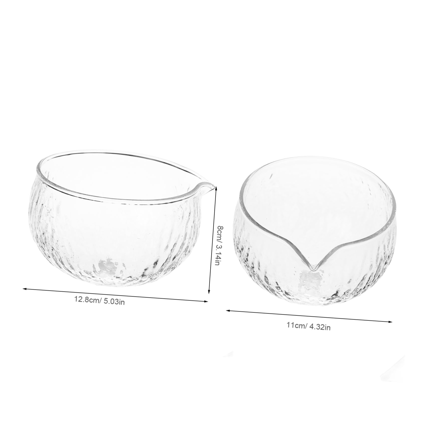 VOSAREA Daily Use Glass Matcha Bowl with Spout Japanese Style Tea Cup for Effortless Pouring Replacement for Traditional Matcha Preparation