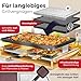 KESSER® Raclette-Grill mit Naturgrillstein, Grillplatte Tischgrill für 8 Personen, Elektrogrill Raclette Grill antihaftbeschichteter Grillplatte, 8 Pfannen und Holzspatel 1200W