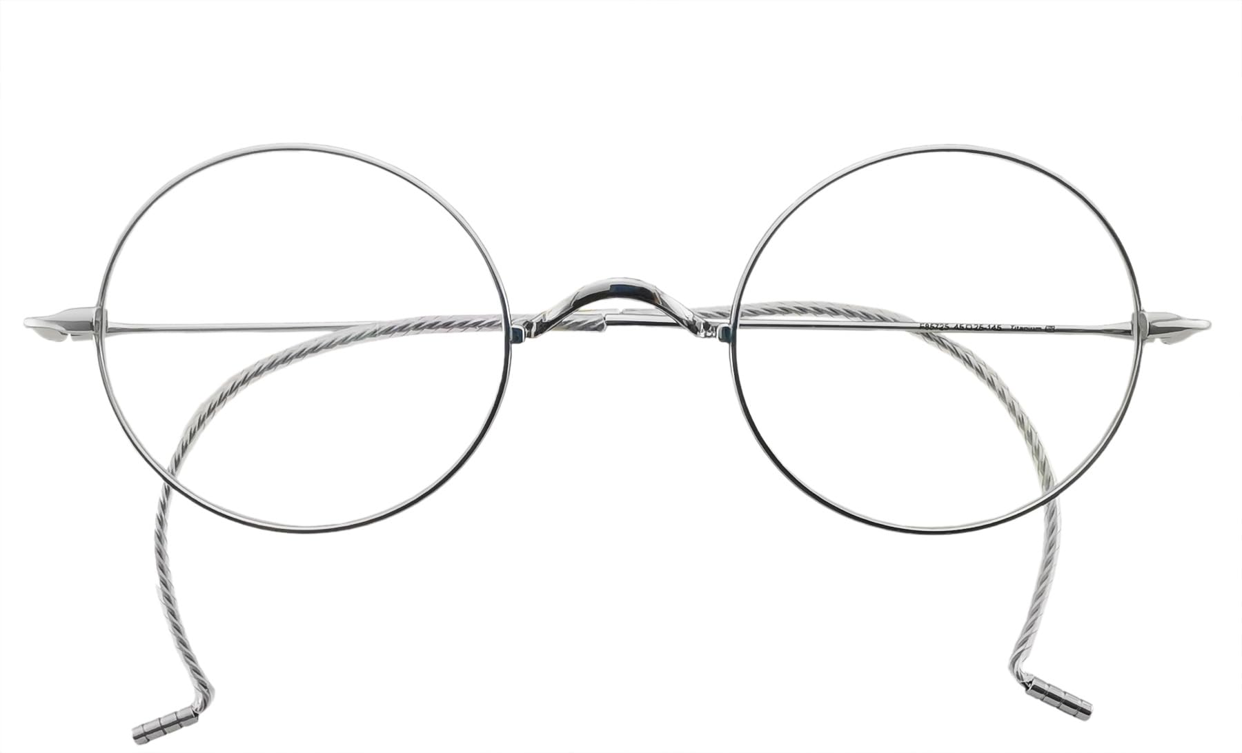 Circleperson Pure Titanium Eyeglasses Vintage round Cable temple Light Weight