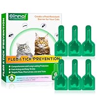 Fllea- und Zeckenschutz für Katzen und Kätzchen, Natürliche Katzenentwurmungstropfen, 6-Pipetten Fllea- und Zeckenschutz,Sichere Kräuterextrakt-Formel für sanfte wirksame Verteidigung, Schnellwirkend