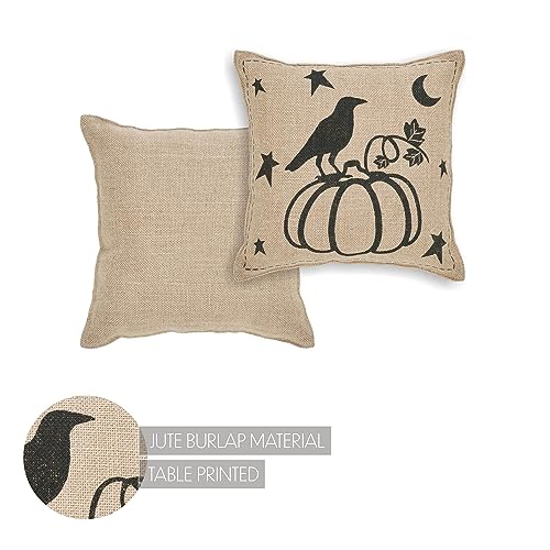 VHC-Brands-Raven-Harvest-Rustic-Decor-Burlap-Jute-Pillow-12×12 VHC Brands Raven Harvest Rustic Decor Burlap Jute Pillow 12×12