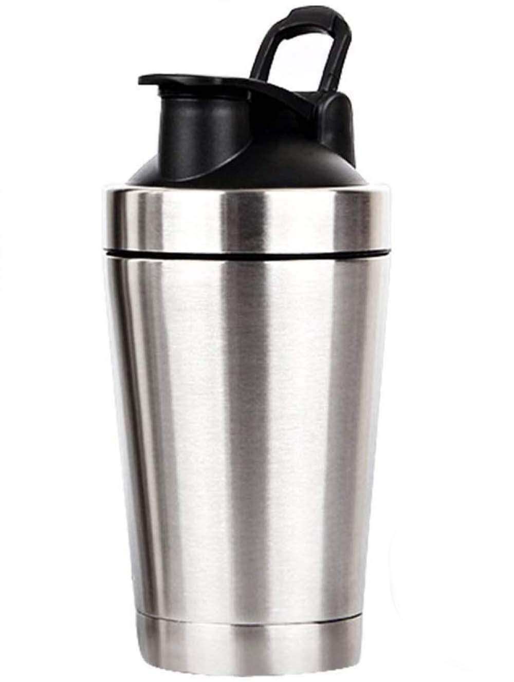 Sport Shaker Bouteille Mélangeur De Protéines Classique en Acier Inoxydable Mélangeur Anti-Fuite Shaker Cup Loop Portatile Flip Top par Sports Fitness