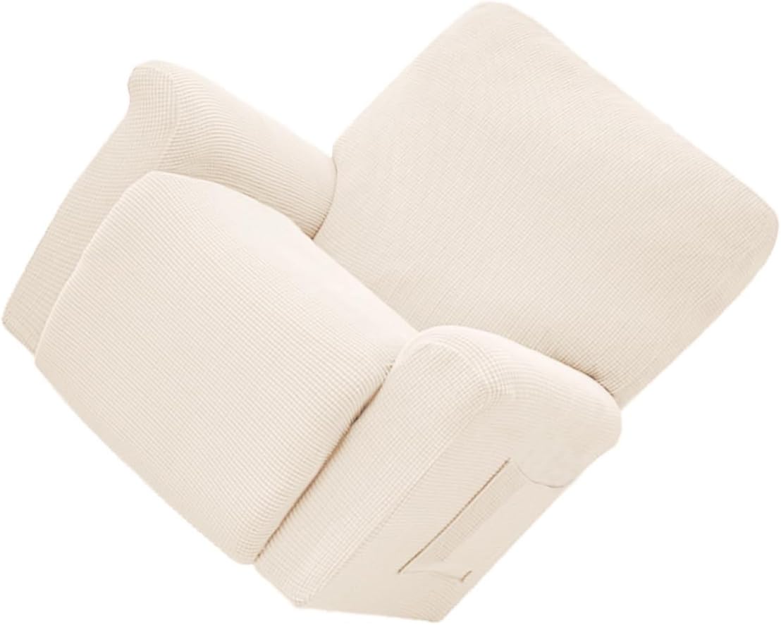 Chair Cover Elastic All-Inclusive Plush Fleece Slipcover White, Soft Stretch Armchair Protector for Home Relaxation, Universal Compatible Comfort Chair Slipcover