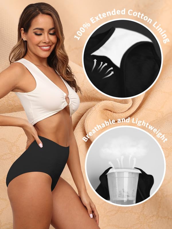 High Waisted Underwear for Women Tummy Control Panties Seamless Breathable Full Coverage Women's Briefs Multipack