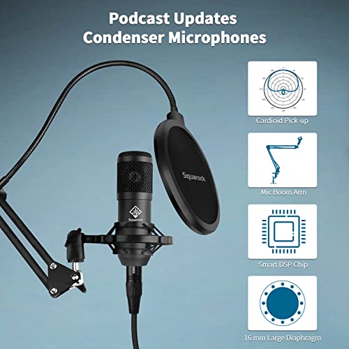 Podcast Equipment Bundle,Audio Interface With Dj Mixer And Condenser Microphone, All-In-One Audio Mixer Perfect For Pc/Phone/Laptop,Recording,Streaming,Gaming #TOP1