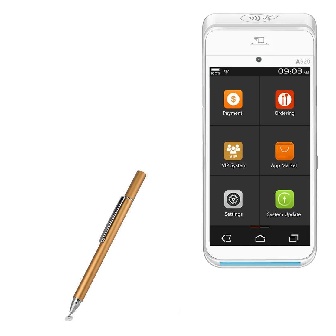 BoxWave Stylus Pen Compatible with Pax A920 - FineTouch Capacitive Stylus, Super Precise Stylus Pen for Pax A920 - Champagne Gold