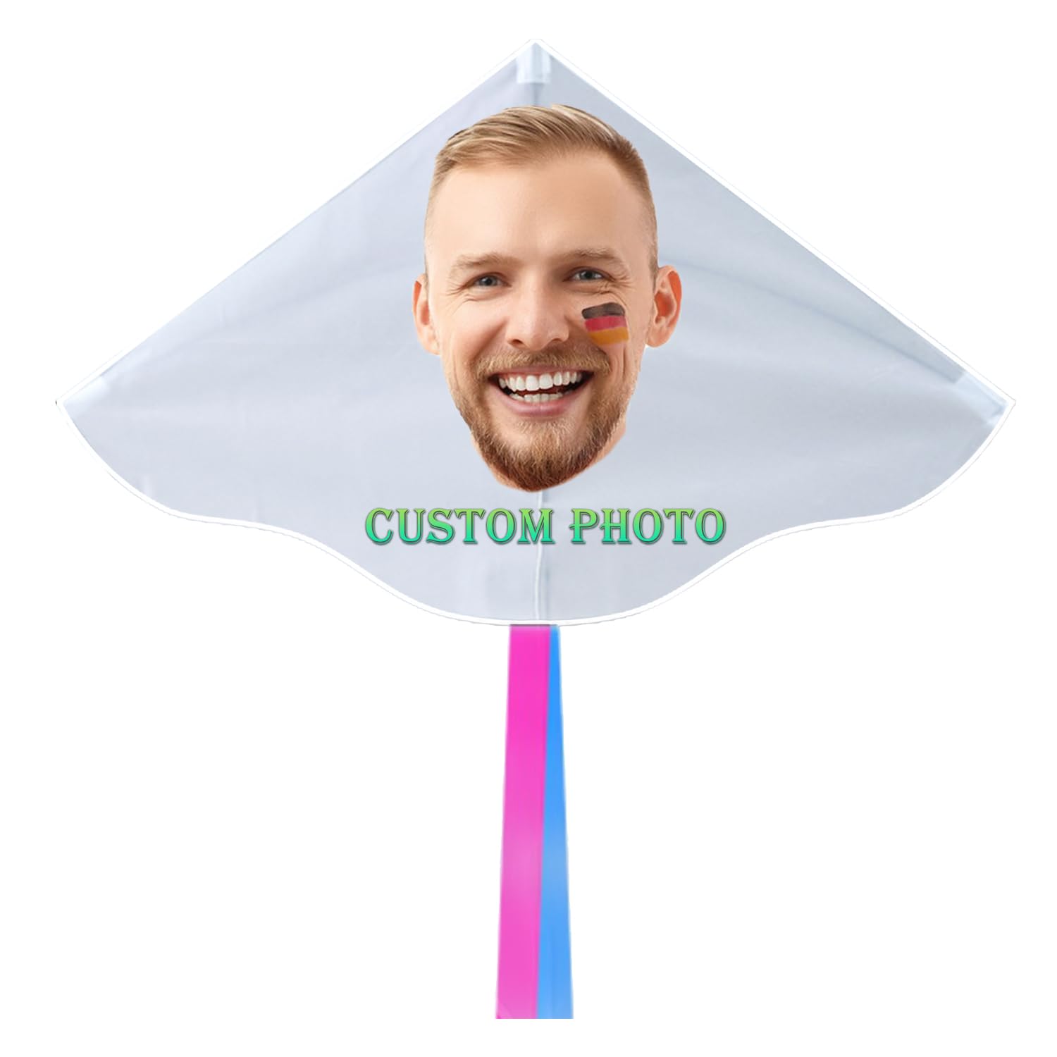 Xtuleath Custom Kite Personalized Photo Big Head Cutout for Adults, Unique Customized Portrait Flying Toy, Easy to Fly Outdoor Accessory for Beach