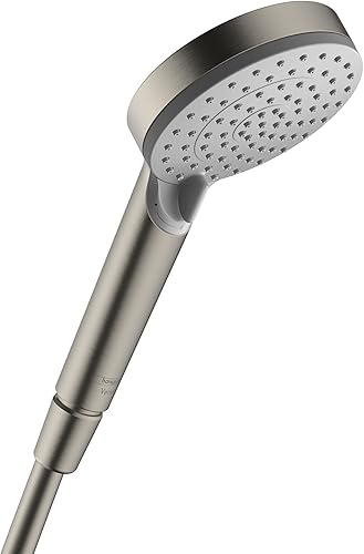 Hansgrohe Vernis Blend 26340821 - Cabezal de ducha de mano de 4 pulgadas, lluvia intensa en níquel cepillado, 26340821