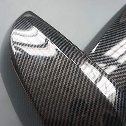 Chrome Carbon Fiber Print Door Rear View Mirror Cover Trim for Toyota RAV4 Highlander 2020 2021 2022 2023 2024 (Carbon Fiber Print Mirror Cover Trim)