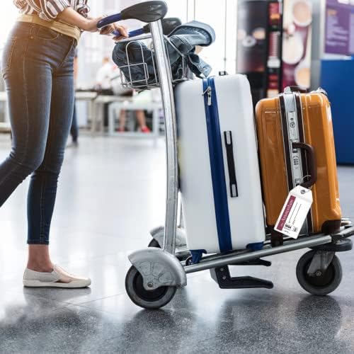 Cruise Luggage Tags Holder, 2 PCS Clear Waterproof Cruise Luggage Tag Suitcase Labels Bags PVC Pouch Suitcase Label Tags Travel Tags with Zipper Steel Loops Cruise Trip Preventing Loss