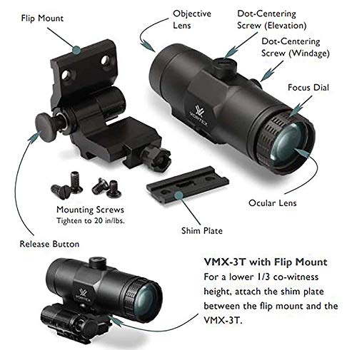 Vortex Optics Vmx-3T Magnifier With Built-In Flip Mount With Vortex Hat #TOP3