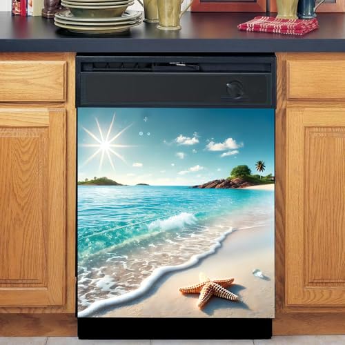 Image of BVBOX Dishwasher Magnet Cover 23 inchx26 inch, Reusable Magnetic Refrigerator Covers, Decorative Magnets Cover Fridge Door Skin Panel Stickers for Home Kitchen Appliance