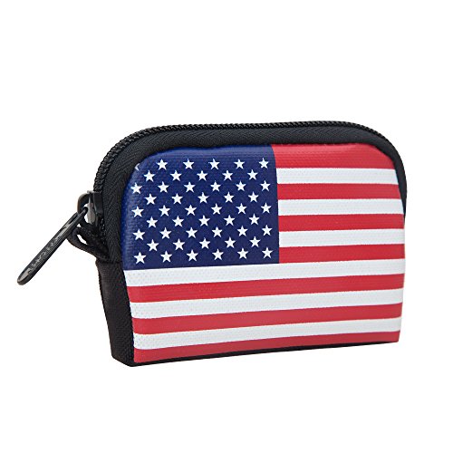 Manhattan Portage Stars and Stripes Coin Purse Black With Zipper Closure In Eclectic Colors Purse For Credit Card ID Card Jewelry Keys Water Resistant Gift 1000D Cordura® Everyday Carry