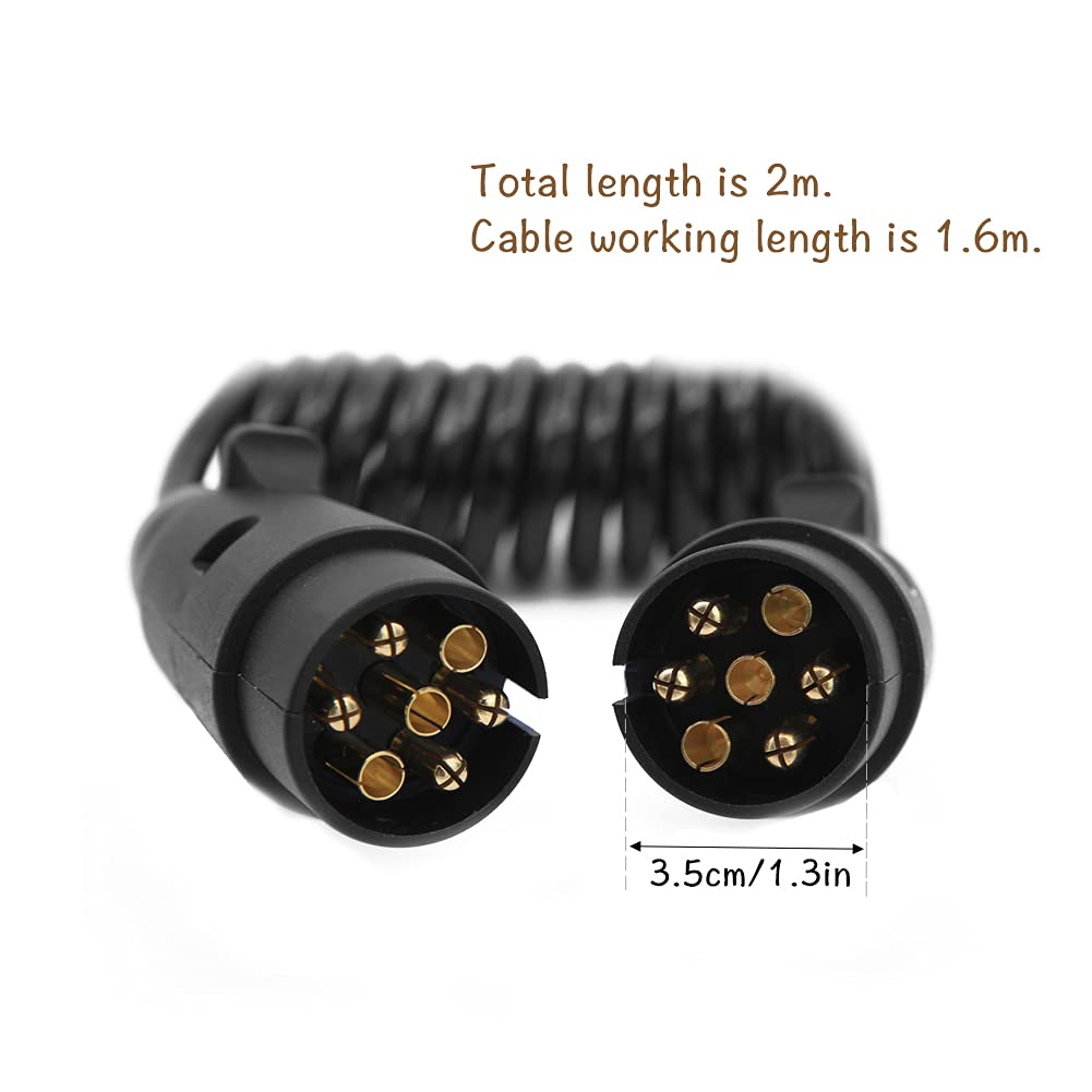 Prolunga per pannello di illuminazione a 7 pin con connettore a presa, cavo adattatore per rimorchio caravan da 2 m per conversione di traino di auto caravan