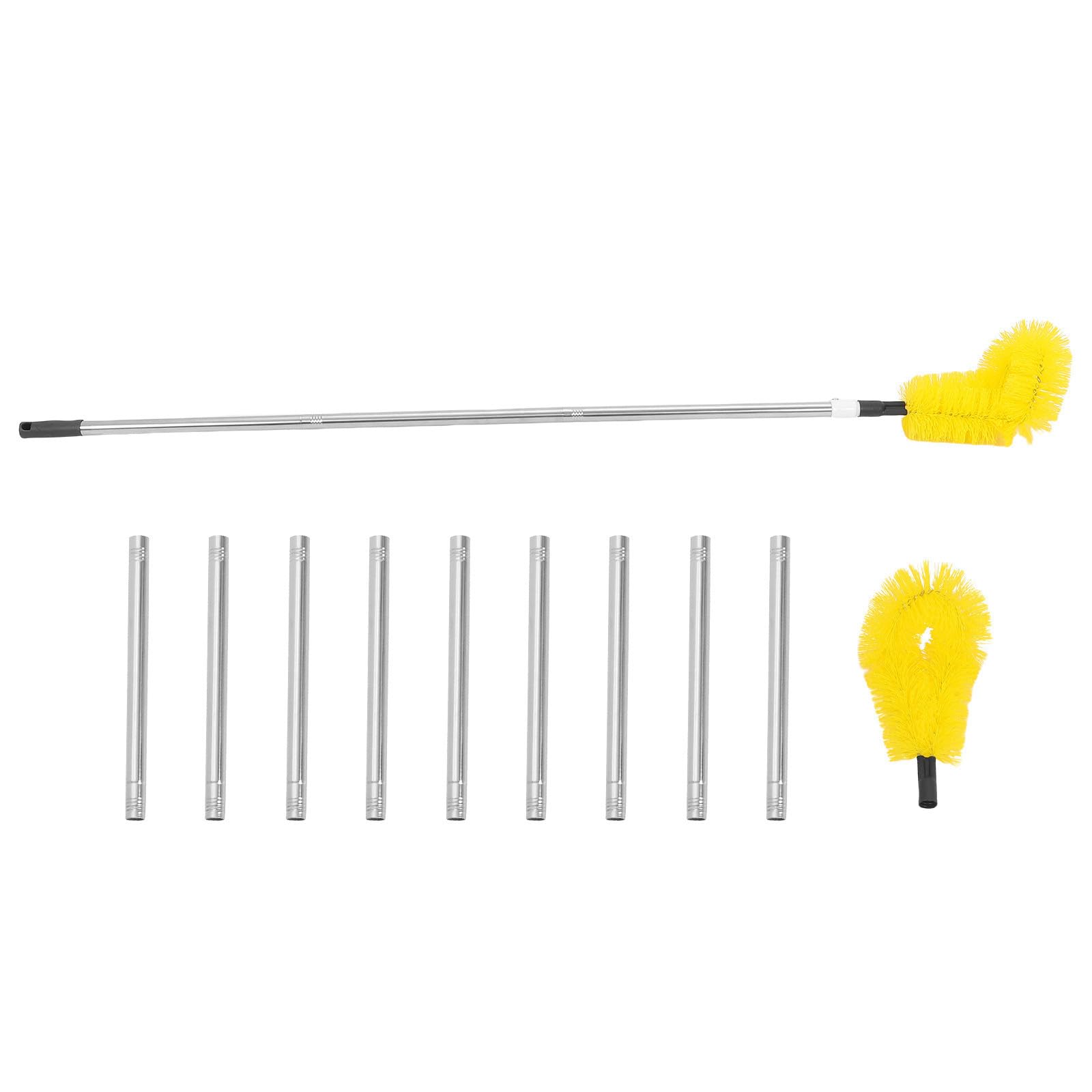 jojofuny Set Spazzole per Pulizia Stufa 4 Metri Aste Modulari in Acciaio Inox e Plastico, Spazzola Resistente per Manutenzione Stufa e Pulizia Casa