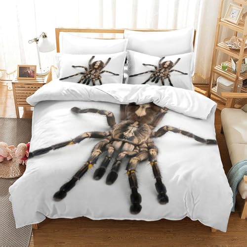 Parure de lit araignée 3D housse de couette microfibre 200x200cm avec taies d'oreiller