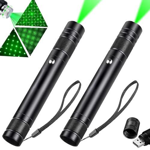 CHENBOOW Taschenlampe 2 Stück Stiftlampe Taktische Handlampe Taschenlampe Aufladbar USB-Wiederaufladbarer Taktischer Strahl mit 4 Lichtmodi für Himmel Outdoor Camping