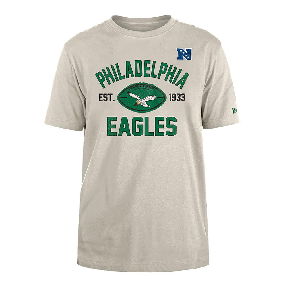 PHILADELPHIA EAGLESUnisex NFL Regular T-Shirt Distressed Screenprint Team Graphic Stone T-Shirt