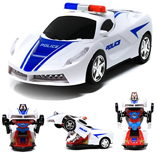 Carro Robô Policial Transformes Com Movimento Som E Luzes para crianças robo transforme