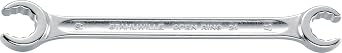 Stahlwille 41082736 Double Ended Open Ring Spanner, Angled, Made of Chrome Alloy Steel & Chrome Plated, Bi-hexagon with Anti-Slip Drive Profile, For Work in Confined Spaces, Size 27 x 36 mm, L. 300 mm