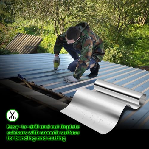 8\"x 20\' Aluminum Flashing Roll,0.2mm Thickness Aluminum Roof Panels,Metal Roofing Roll for Roof and Garden, Prevents Roofing Stains,Sealing Windows Doors,DIY Craft - Thumbnail 5