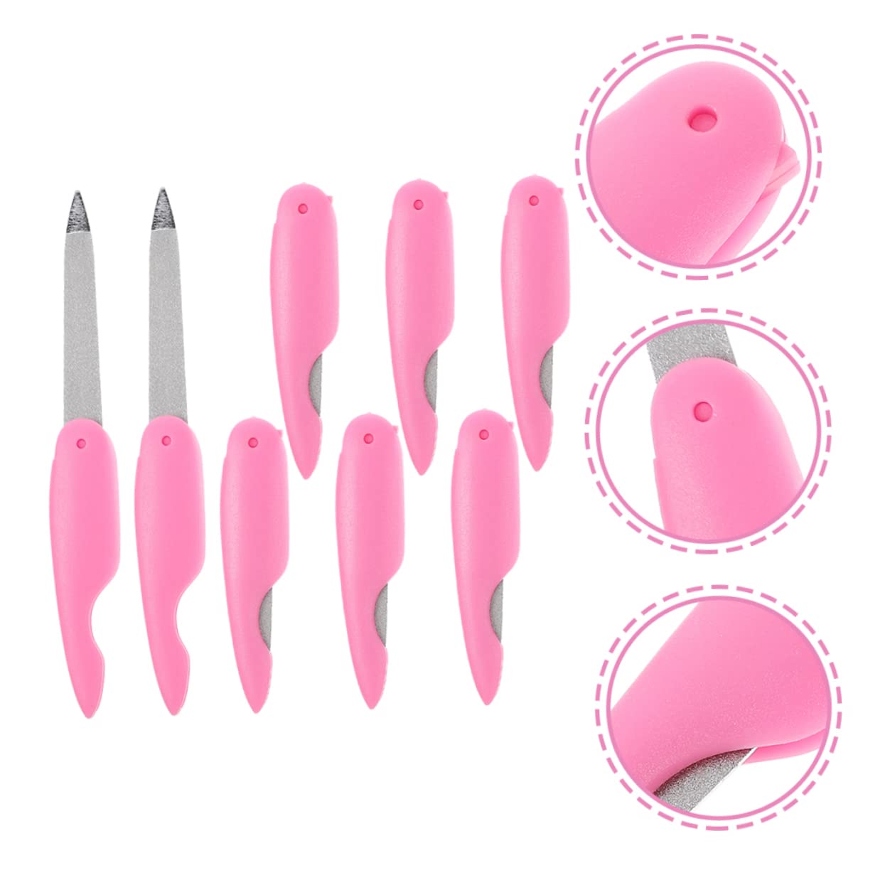 Lime per Unghie Pieghevoli in Metallo, Set da 8 Pezzi Doppia Faccia Lucidante, Strumenti per Manicure e Pedicure Professionale