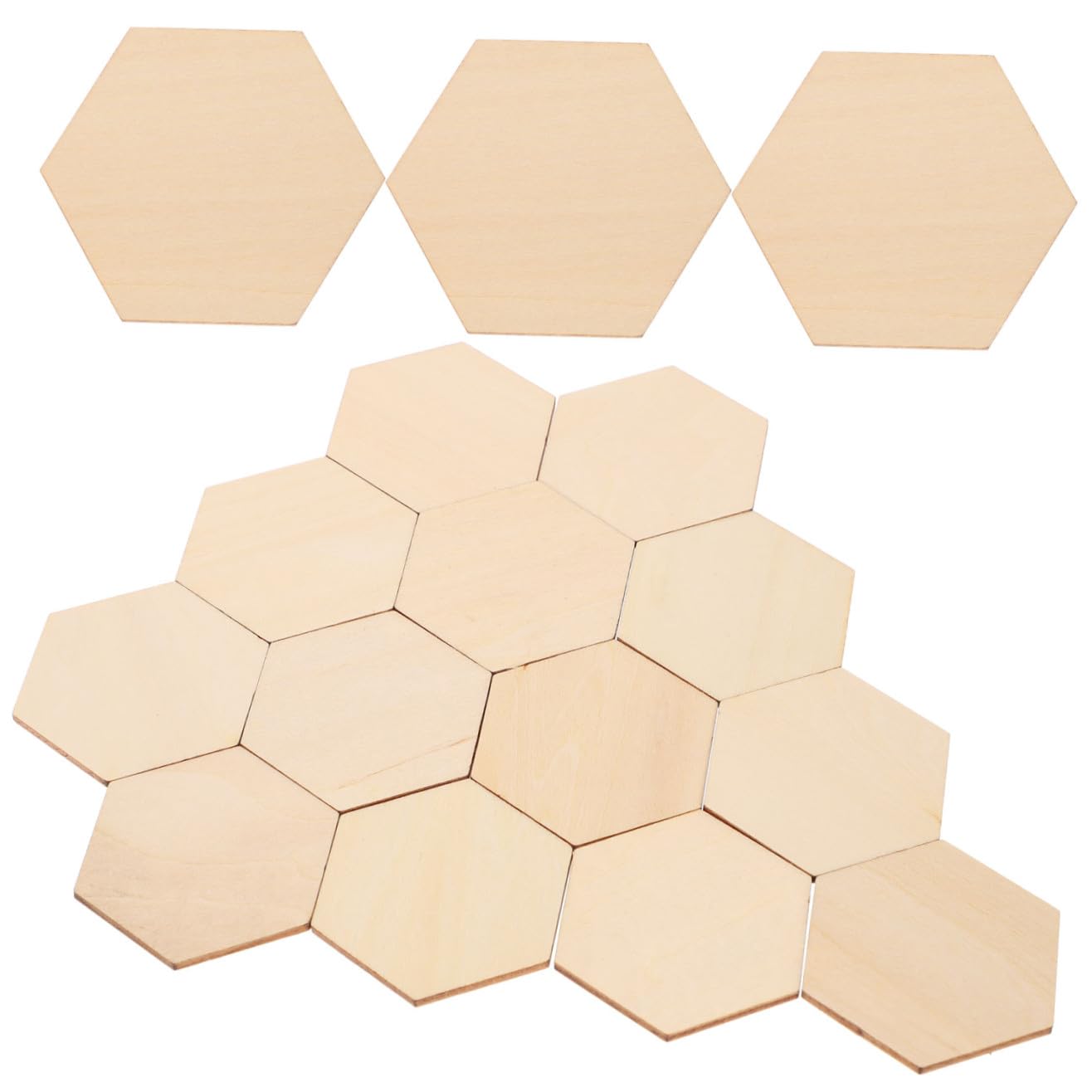 50 Pezzi Bottoni Natalizi Legno Sagome Esagonali in Legno, Sicure da Usare, per Fai da Te, Decorazioni per Compleanno e Matrimonio