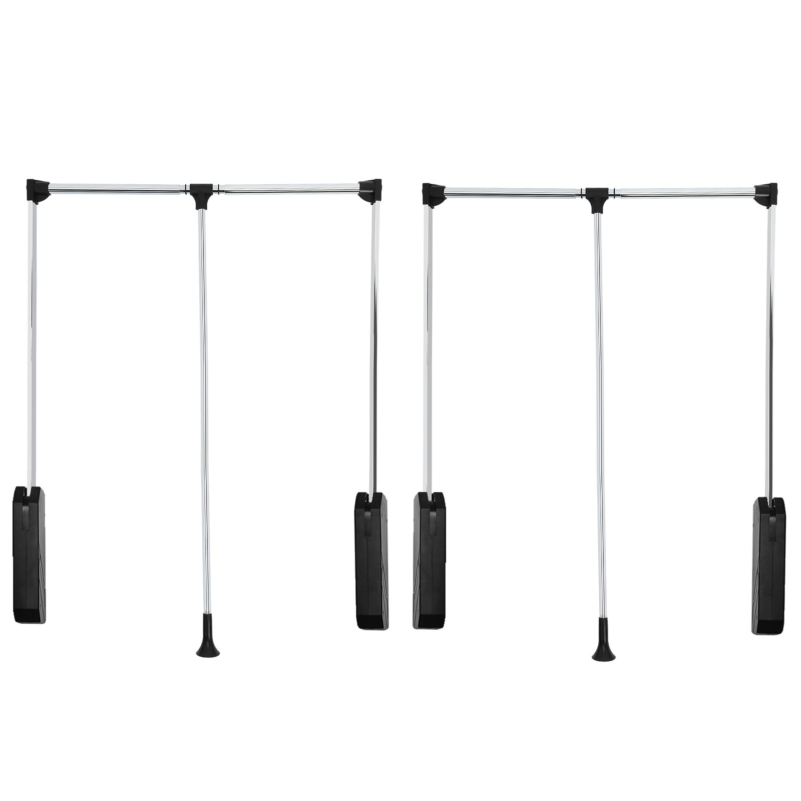 Photo 1 of Pull Down Closet Rod 2 Pack, 60 lbs Load Capacity, Stainless Steel Adjustable 35-46.5 inches Soft-Close Wardrobe Lift Rail Organizer for Hanging Clothes, Two-way Buffering Side&Back Mounted Closet Rod