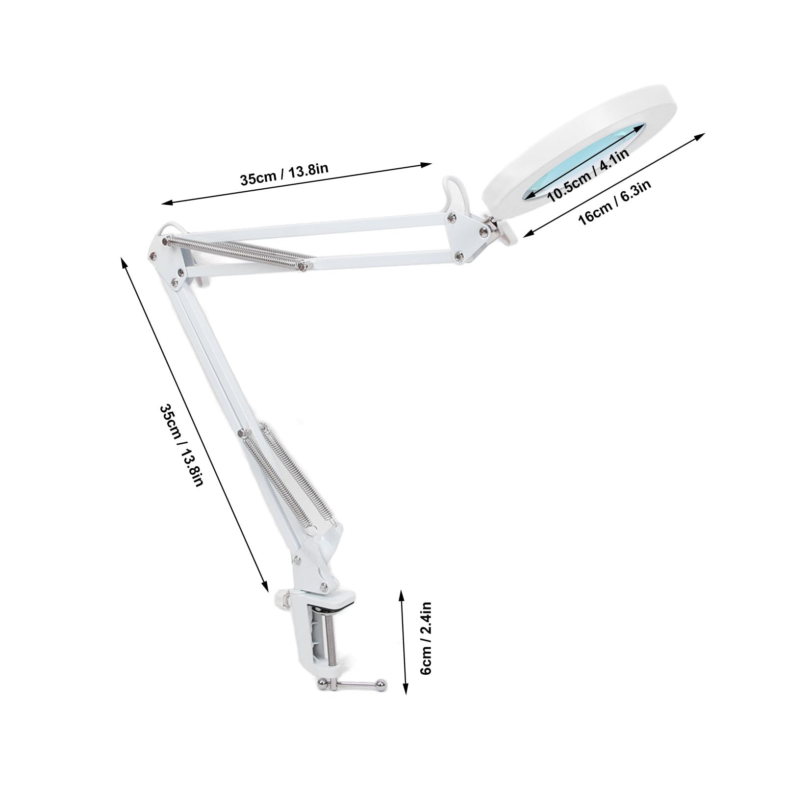 Lampada da Scrivania a LED con Lente D'ingrandimento 5X Illuminazione Gradevole per gli Occhi Luminosità Regolabile Interfaccia USB Morsetto Resistente Regolabile a 360 Gradi 72