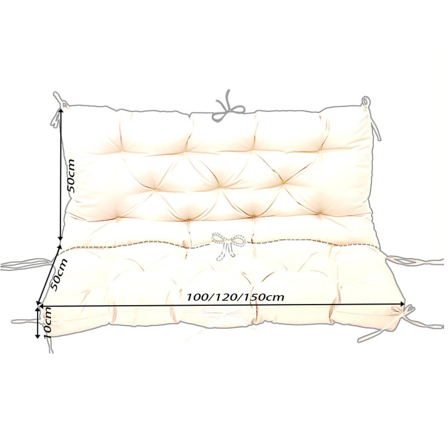 Sangles de balancelle imperméables pour terrasse - Pour banc de jardin - Attaches de dossier incluses, parfaites pour le porche et le jardin - Café 150 x 100 cm