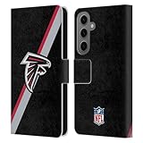Head Hülle Designs Offizielle NFL Streifen Atlanta Falcons Logo Leder-Wallet-Hülle Kompatibel mit Samsung Galaxy S25