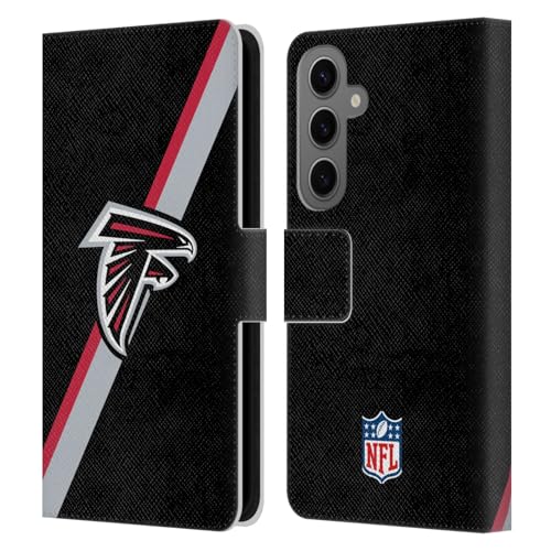 Head Hülle Designs Offizielle NFL Streifen Atlanta Falcons Logo Leder-Wallet-Hülle Kompatibel mit Samsung Galaxy S25